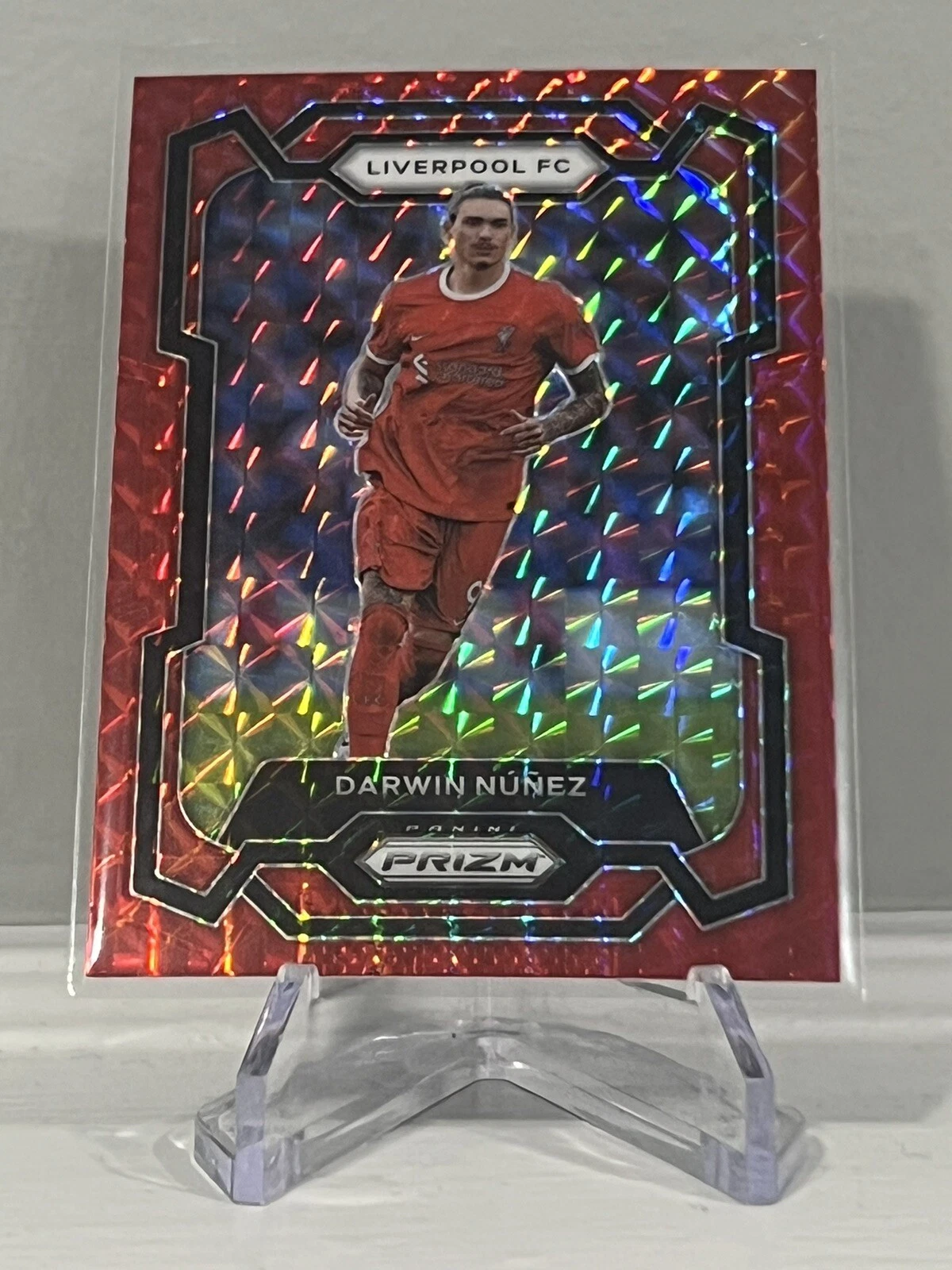 Darwin Nunez 2023-24 Panini Prizm Premier League Red Mosaic Prizm #75 Liverpool