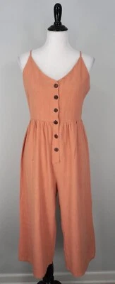 Mono mameluco sin mangas cuello en V delantero con botones anaranjados talla S ONEWEAR para mujer Foto 1 de 4