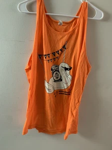 Canvas San Fest 2019 Tank Top Men’s Size Large Orange Sleeveless Graphic Shirt - Picture 1 of 5