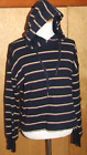 Abercrombie & Fitch women's SMALL navy blue hoodie sweatshirt striped pink white