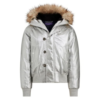 $4,995 Ralph Lauren 紫色标签剪绒皮革金属箔轰炸机夹克  — 第 1/4 张图片