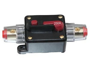APS 250A Audio Inline Circuit Breaker Fuse Holder 12-48V Protection 04-250A - Picture 1 of 5