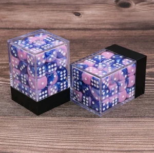 NEW Dice Cube Set of 36 D6 (12mm) - Auralus Blue Pink - Picture 1 of 3