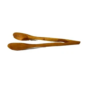 Pinzas para parrilla cucharas lengüetas de madera para servir ensalada cocina comida buffet - Imagen 1 de 2