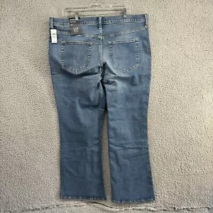 New NWT Gap 70s Flare Jeans Womens 20 35 Fit 40x32 Blue Denim Pants High Rise - Picture 1 of 16