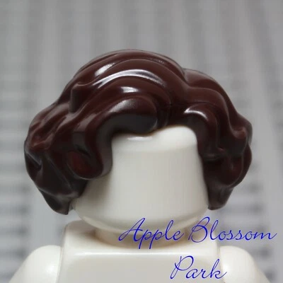 LEGO Niña Minifigura Corta CABELLO MARRÓN OSCURO Mujer Med. Engranaje de cabeza rizada ondulada Foto 1 de 4