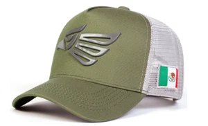MEXICAN MEXICO Hat Hecho En Mexico Eagle Aguila Curved Baseball Cap Green White - Picture 1 of 1