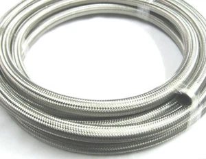 10 AN Steel Braided Racing Hose 6 ft length 30R9 E85 Ethanol, Methanol Race Gas  - Imagen 1 de 1