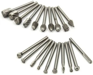 HSS Rotary Burrs Wood Carving Cutting Burr Drill Bits Set 1/8" for Dremel Tool - Picture 1 of 9