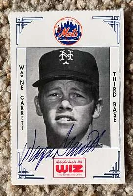 Wayne Garrett signed WIZ card - Mets - border crease - Image 1 of 2
