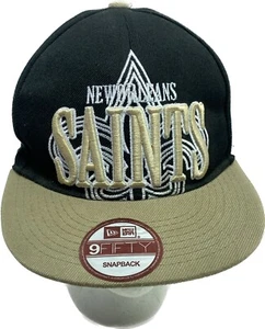 New Orleans Saints New Era 9FIFTY NFL Adjustable Snapback Hat Cap Black/Gold - Picture 1 of 6