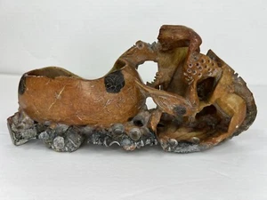 Vintage Antik Geschnitzt Tier Übertopf Schmuck Schale Speckstein Skulptur - Bild 1 von 7