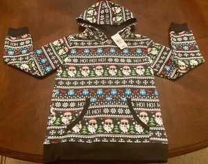 NWT NEW YOUTH COOL SANTA HOLIDAY HOODIE PULLOVER KANGAROO POCKET MEDIUM YM 10/12 - Picture 1 of 3