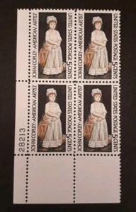 1965 US Stamp Scott#1273 Plate Block of 4 John Singleton Copley 5 cent MNH - Picture 1 of 2