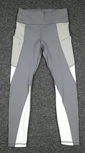 Athleta Leggings Womens Small Gray White Mesh Up For Anything 7/8 Gym Ladies - Picture 1 of 13