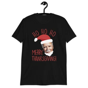 Camiseta Ho Ho Feliz Navidad Acción de Gracias Divertida Dormiente Joe Biden Unisex - Imagen 1 de 4