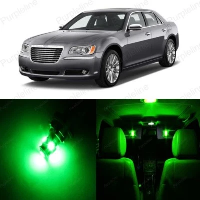 Paquete de 19 luces interiores LED verdes para Chrysler 300 300C 2011-2018 + herramienta de palanca Foto 1 de 4