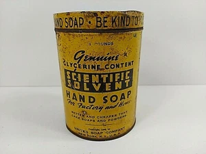 Scientific Solvent Hand Soap Tin United Soap Co Factory & Home New York VTG USA - Picture 1 of 12