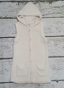 GYMBOREE 5 6 "Cowgirls At Heart" White Sweater Duster Button Vest Small DC-TT20 - Picture 1 of 3