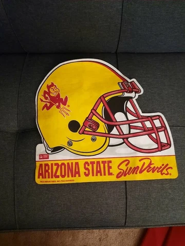 Arizona State Sun Devils Vintage Football Helmet Pennant with Retro Devil Logo Cover