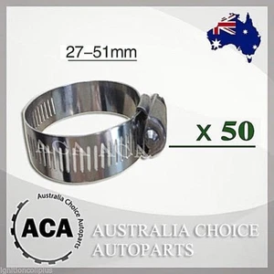 50 x Brand New Stainless Steel Hose Clamp 27mm to 51mm with 12.7mm width - Picture 1 of 1