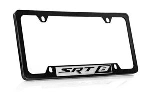 Jeep SRT-8 Black Coated Metal License Plate Frame Holder Tag - Picture 1 of 3