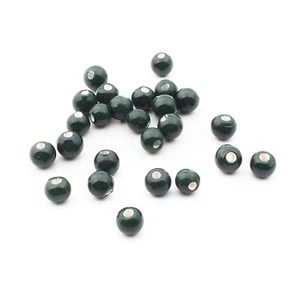 Lot (24) Czech Deco vintage lampwork Green glass beads 5mm - Picture 1 of 2