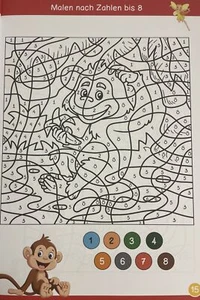 Malbuch Set 2 Bücher Malen nach Zahlen + Tier und Abenteuerwelt - Bild 1 von 8