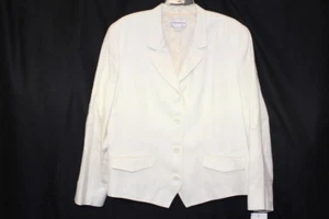 NWT LIZ CLAIBORNE Ivory "Classics" Blazer Womens Size 16-B8 - Picture 1 of 6