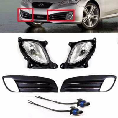 Faros antiniebla originales derecha e izquierda con cubiertas y conectores Genesis Coupé 2010-11-12 Foto 1 de 4