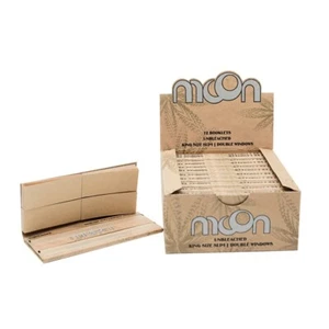 12 Packs MOON Unbleached Rolling Paper King Size Double Window 108 mm Hemp Paper - Picture 1 of 7