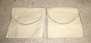 Lot Of 2 - Ivory Felt Dust Bags Pouches 4 X 4 INCH For Vtg Compacts or Jewelry - Picture 1 of 4