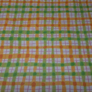 Cotton Sewing Fabric Citrus Colors Watercolor Plaid Bright Summer 1 yd +25" - Picture 1 of 5