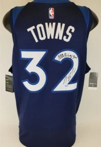Karl-Anthony Towns NBA Rising Star Signed Autograph Nike Minnesota Timberwolves - Picture 1 of 10