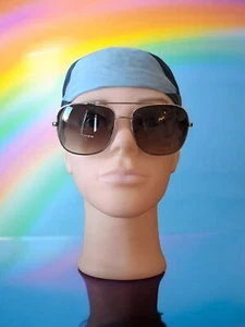 Suuna Porto Vintage Square Sunglasses Gold Tone Animal Print Arms Brown Tint.  - Picture 1 of 16