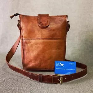 Leather Shoulder Bag 10” Tall w/ Zip SBP10 Handmade Goat Leather Tote - Picture 1 of 8