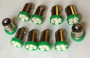 10 Cadillac BRIGHT Green 12V LED Instrument Panel BA9S 1815 Light Bulb 1895 NOS - Picture 1 of 3