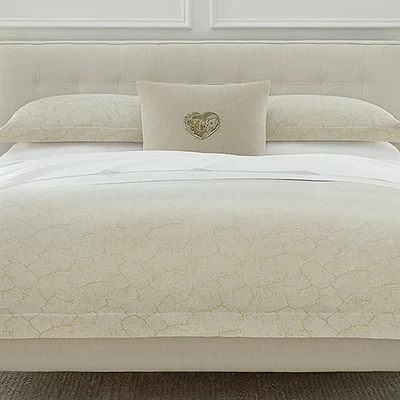 Sferra Pratella Gold Queen Duvet Marbled Vein Design Sateen Jacquard Italy NEW - Image 1 of 4