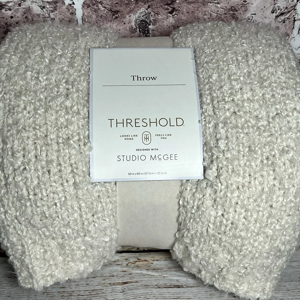 Threshold Studio McGee Boucle Decorative Throw Blanket Brown 50x60"
