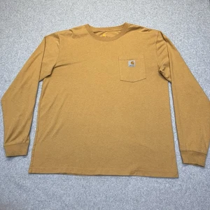 Carhartt Shirt Mens Large Relaxed Fit Long Sleeve Gold Graphic Print On Back - Picture 1 of 13