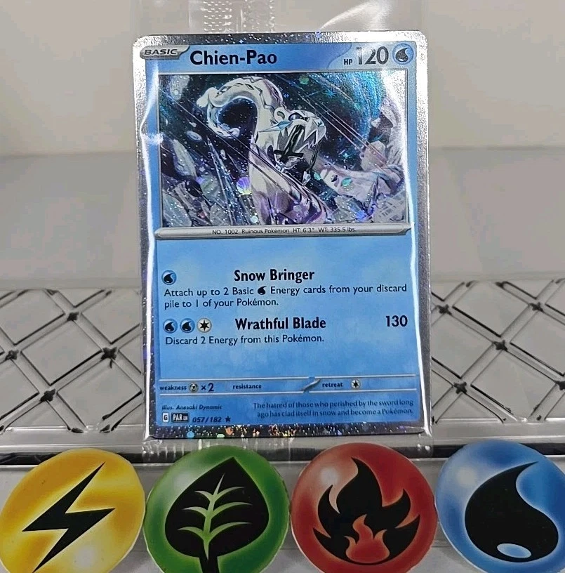 Pokemon TCG Chien-Pao 057/182 Sealed Cosmos Holo Paradox Rift 2023 NM  - Image 1 of 3