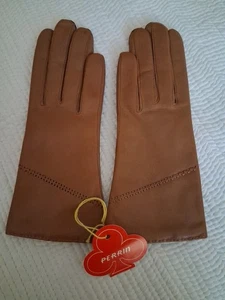 Kleine braune Vintage Perrim Handschuhe Wollmischung Futter 6,5 - Bild 1 von 3