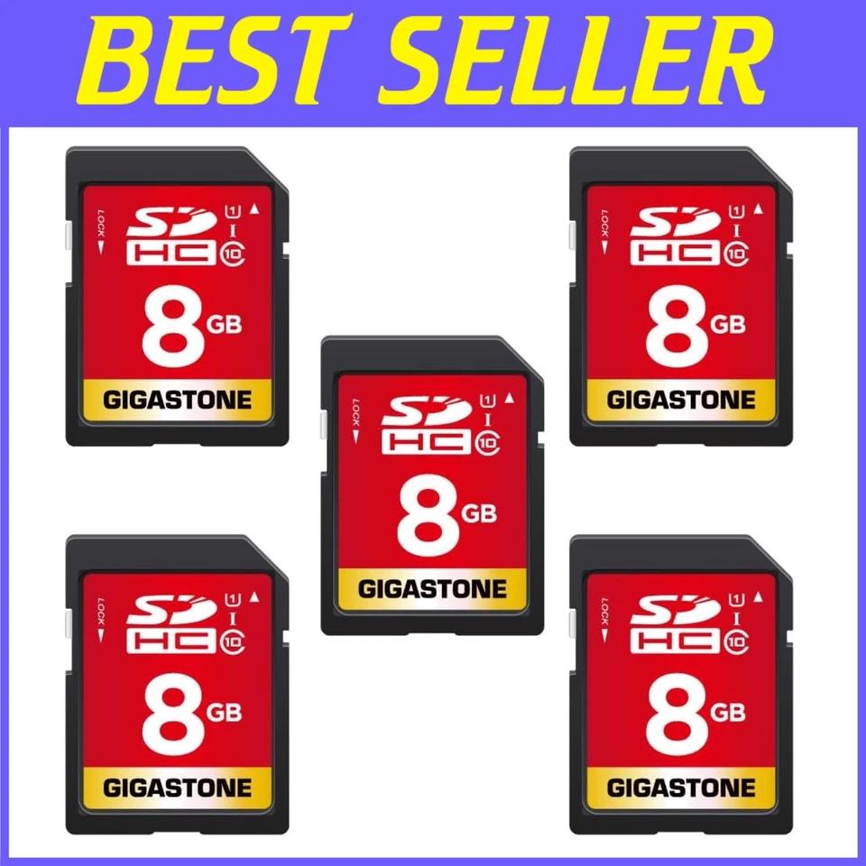 Durable 8GB SDHC Memory Cards Bundle - 5 High-Speed Cards for Photography & More - Image 1 of 4