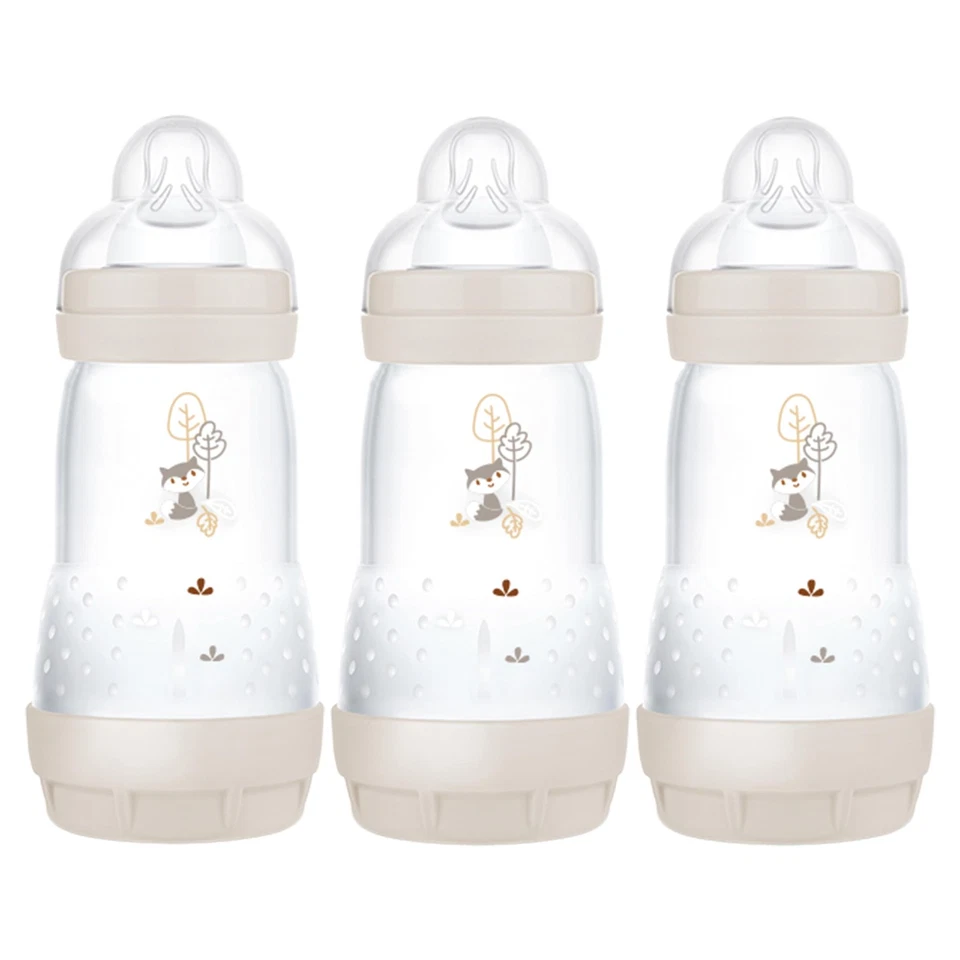 Biberón anticólicos autoesterilizante Babyprice 260 ml paquete de 3 colores neutros Foto 1 de 4