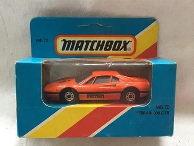 MATCHBOX MB70 FERRARI 308 GTB ORANGE ? / BRIGHT RED ?  - BOXED - Image 1 of 2