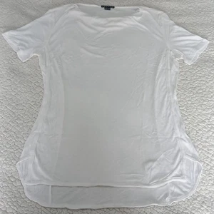 Theory Womens Short Sleeve Scoop Neck Pullover Top White Size Medium NWOT - Picture 1 of 5