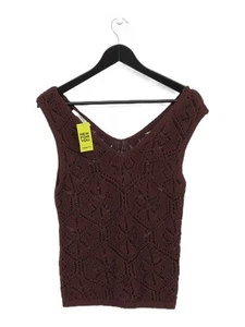 Promod Women's Jumper S Brown Geometric 100% Other V-Neck Vest - Picture 1 of 5