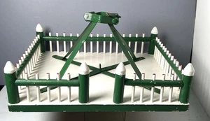 Antique 1930s  Folk Art Christmas Tree Fence Stand Base Wood Handmade Victorian - Picture 1 of 6