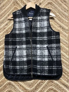 Madewell Wende-Steppweste Copeland kariert, Wollmischung, schwarz-weiß, Größe S - Bild 1 von 8