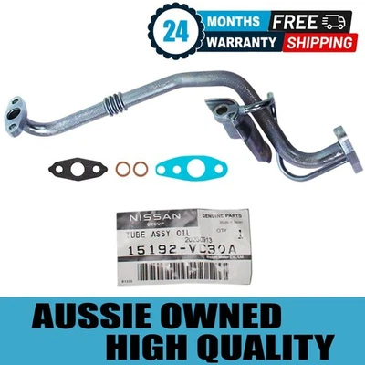 Genuine Turbo Charger Oil Feed&Pipe+Gaskets For Nissan Patrol GU ZD30 3.0L - image 1 of 4